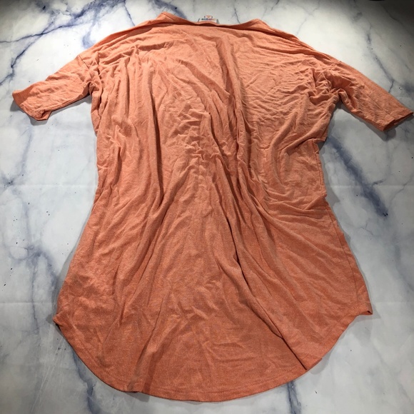 Lularoe Solid Peach Irma Short Sleeve Tunic - Picture 3 of 8